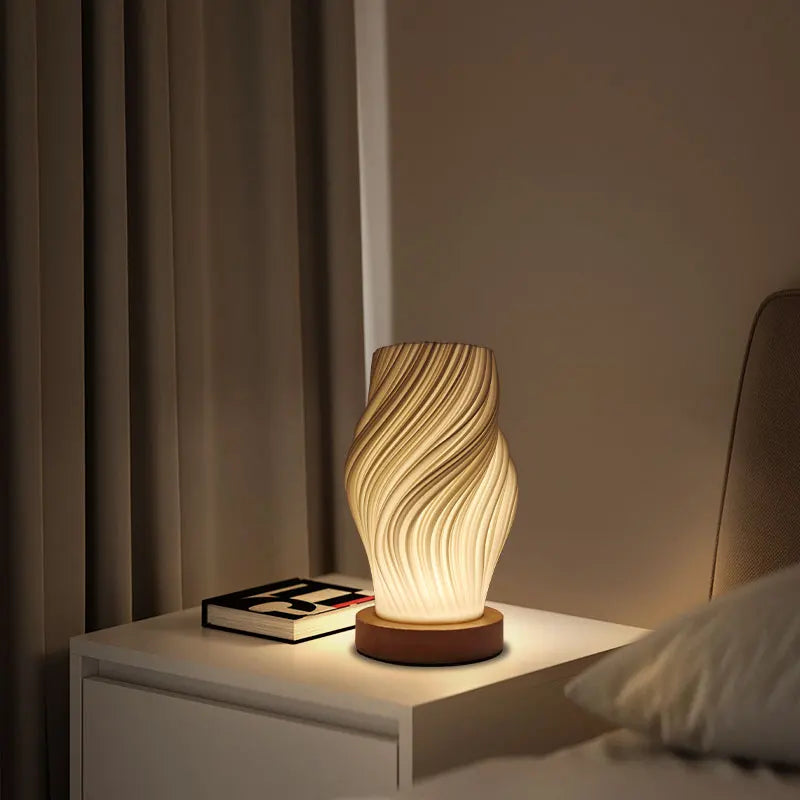 Modern Minimalist Design Table Lamp, Button Control, 3-Level Dimming with Wooden Base, Suitable for Study Rooms, Living Rooms, Offices, Dorms, Etc.