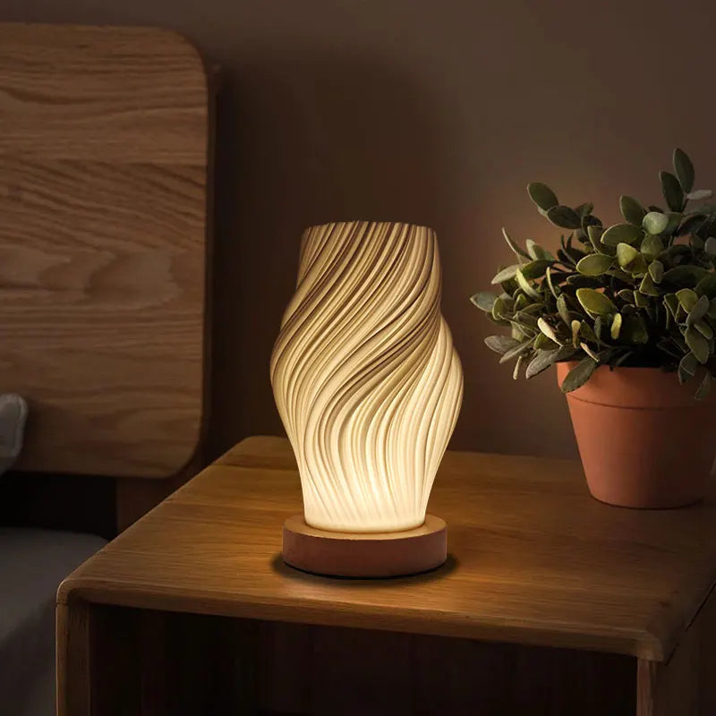 Modern Minimalist Design Table Lamp, Button Control, 3-Level Dimming with Wooden Base, Suitable for Study Rooms, Living Rooms, Offices, Dorms, Etc.