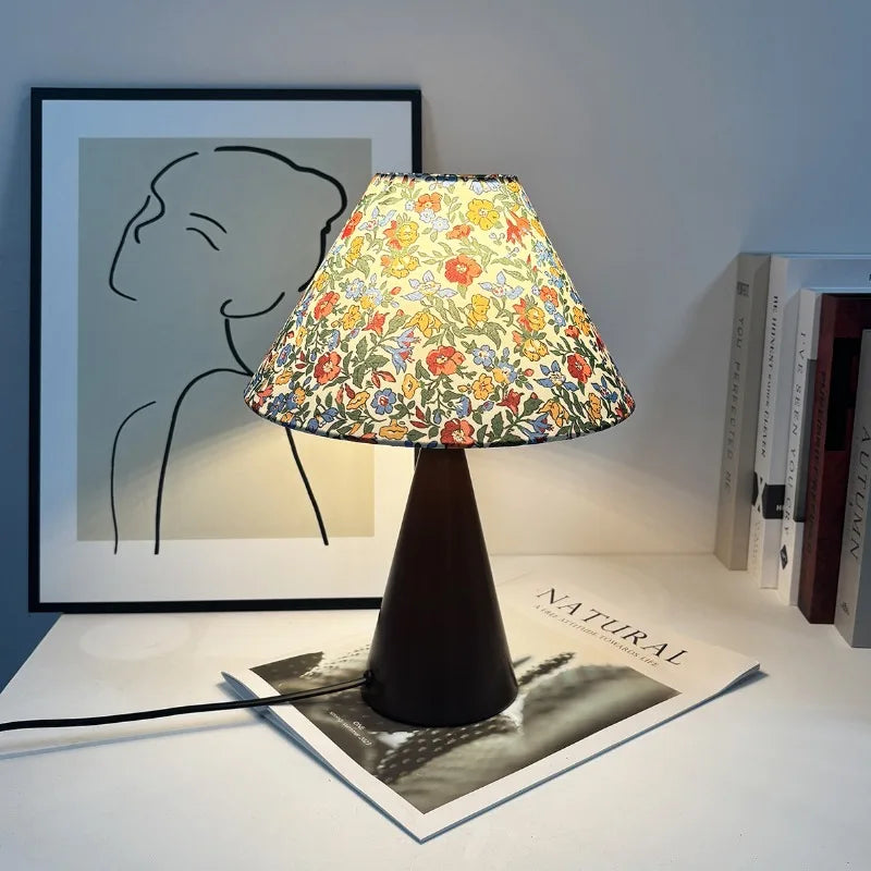 Table Lamp Medieval Style Premium Printed Dimmable Soft Glow Eye-Caring Bedside Lamp for Bedroom Nightstand Living Room Home Atm